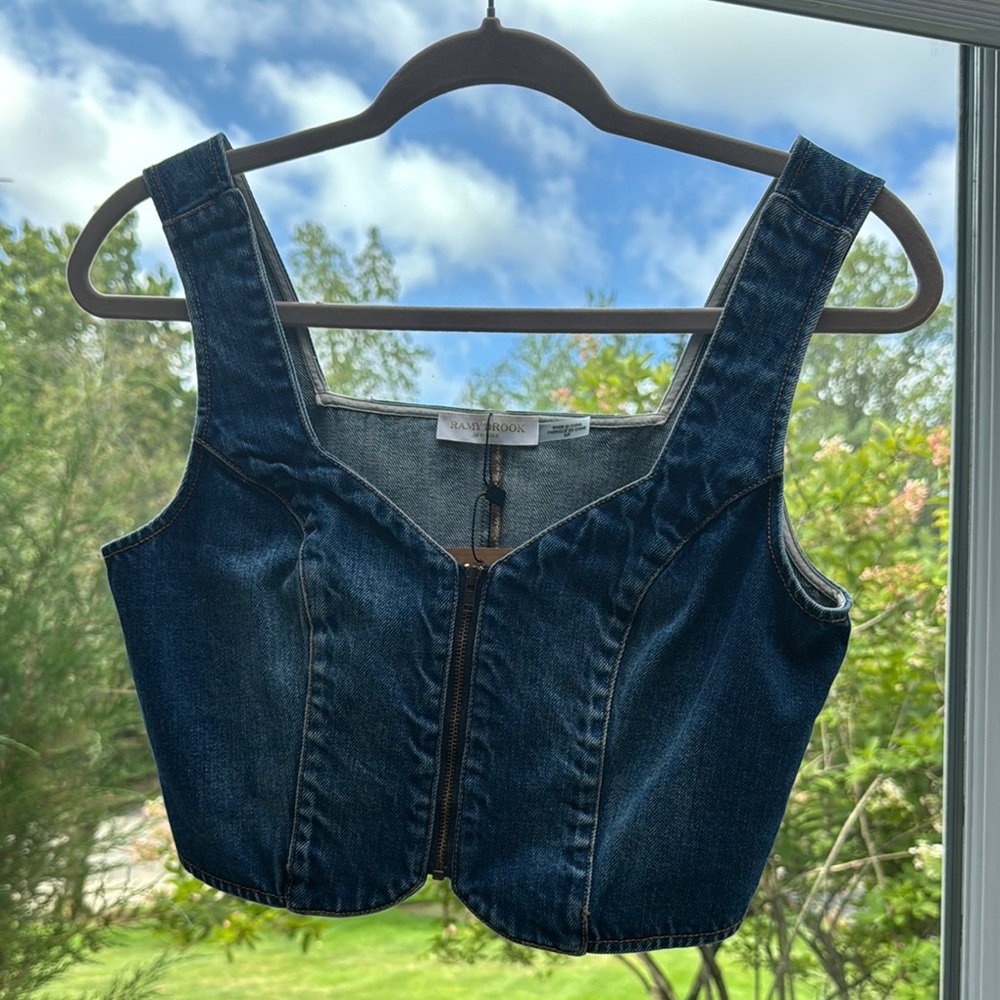 Ramy Brook Indigo Denim Bustier Top